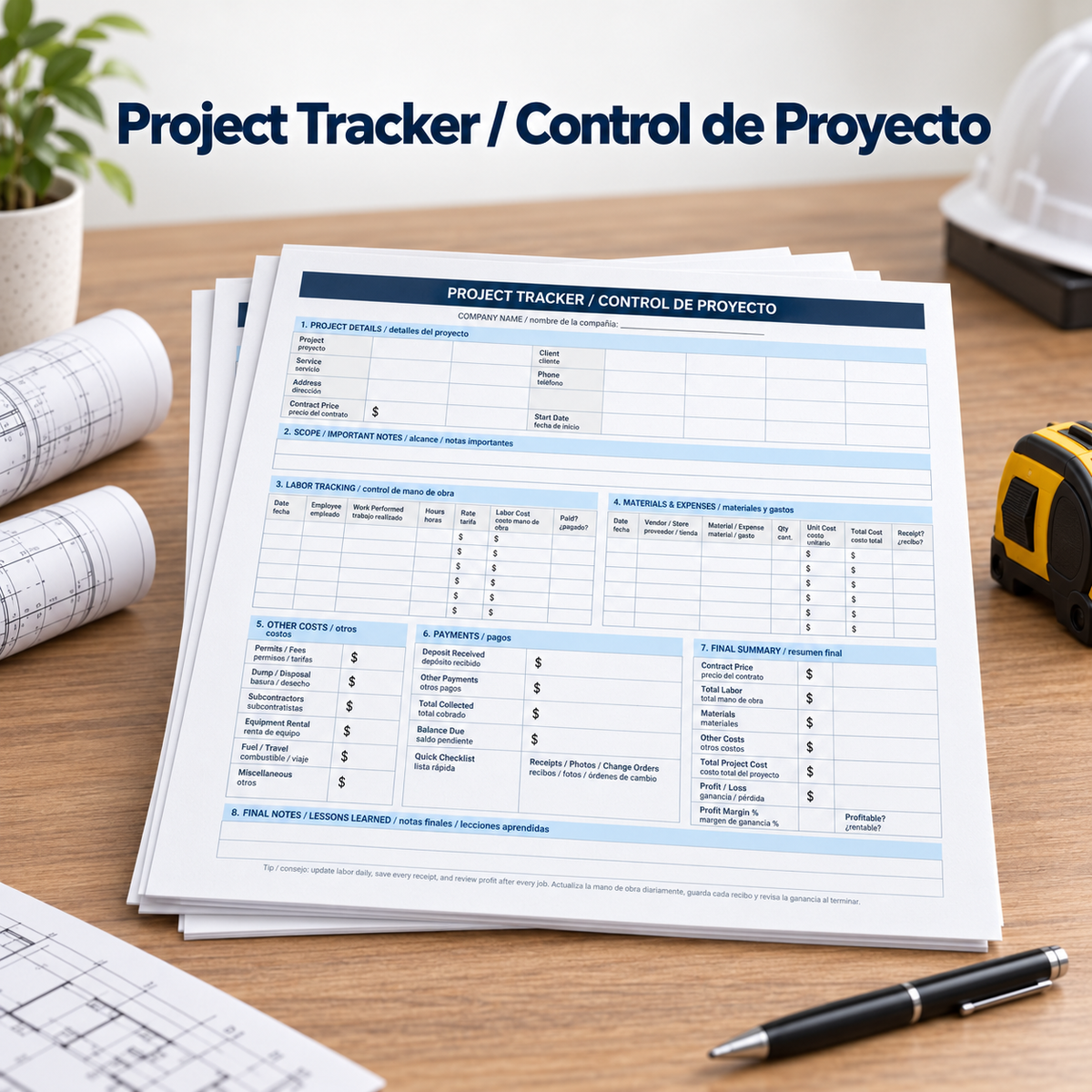 Control de Proyecto / Project Tracker
