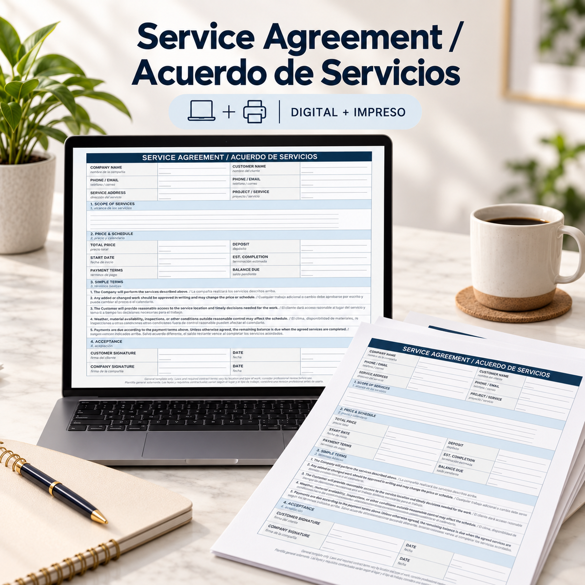 Acuerdo de Servicios / Service Agreement