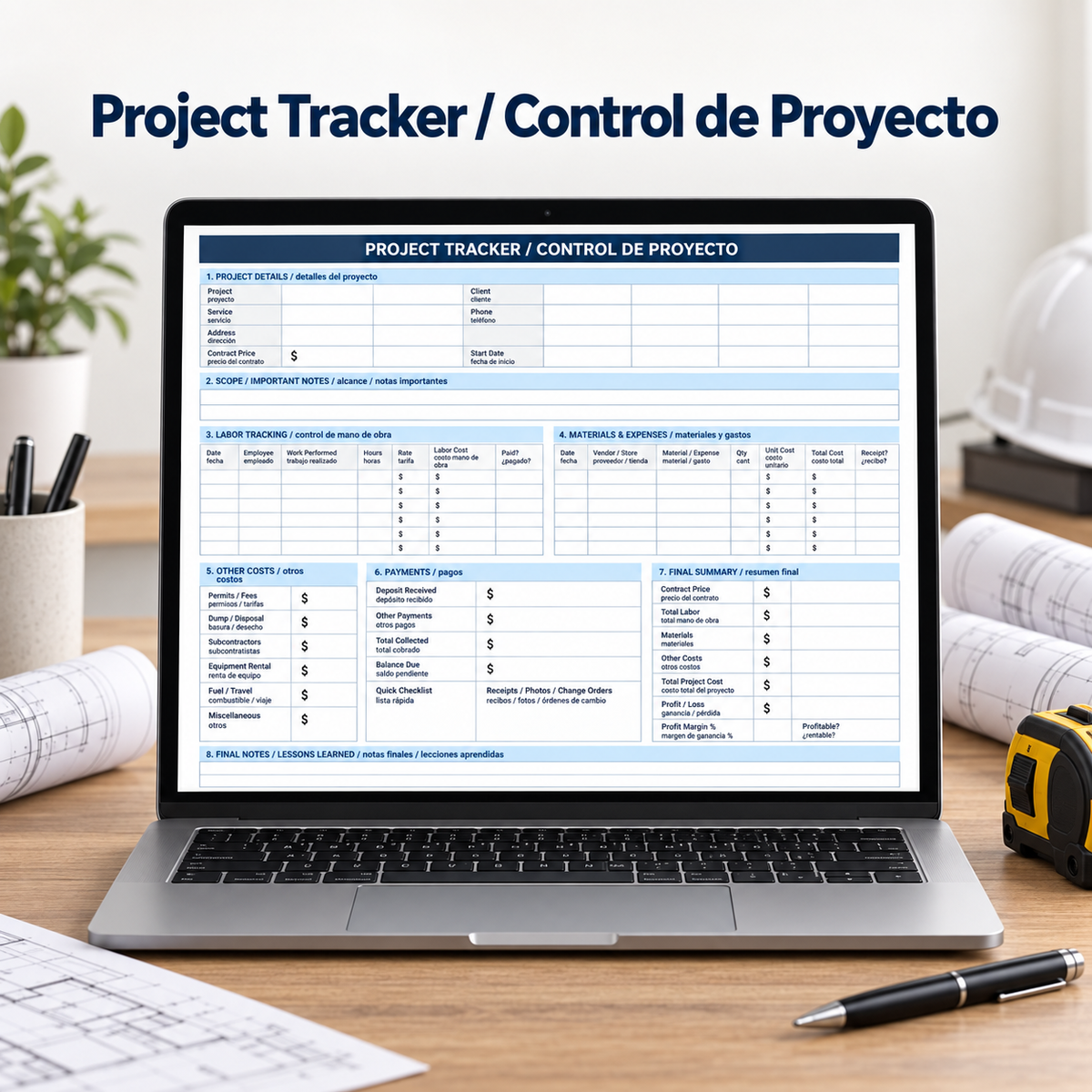 Control de Proyecto /  Project Tracker